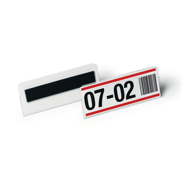 Durable Magnetic Document Pocket Hard Cover 100x38mm Transparent (Pack of 10) 119519