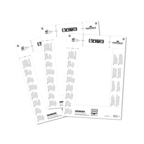 Durable Badgemaker Insert Sheets 61x210mm 150gsm White (Pack of 20) 146002