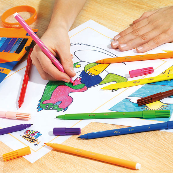 Bic Kids Visa Felt Tip Pens Fine Tip Assorted (Pack of 288) 897099