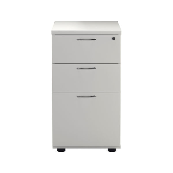 First 3 Drawer Desk High Pedestal 404x600x730mm White KF98511