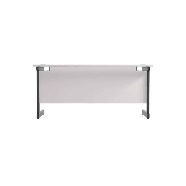 Jemini Rectangular Single Upright Cantilever Desk 1800x600x730mm White/Black KF818120