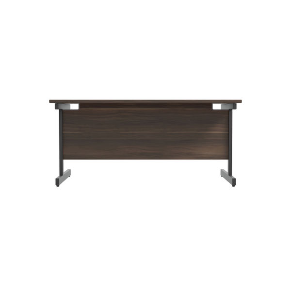 Jemini Rectangular Single Upright Cantilever Desk 1800x800x730mm Dark Walnut/Black KF819424