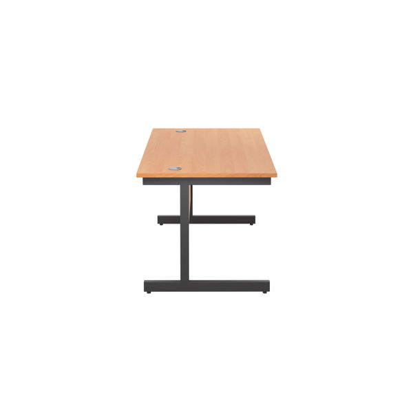 Jemini Rectangular Single Upright Cantilever Desk 1200x800x730mm Beech/Black KF803928