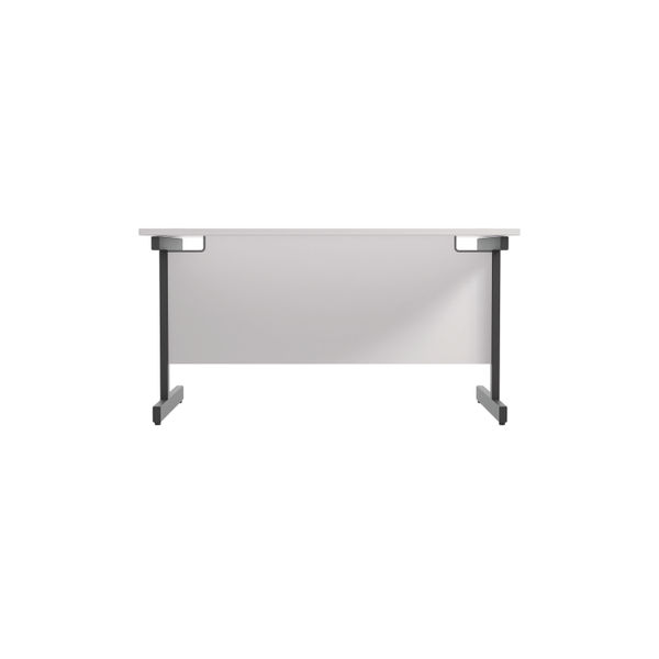 Jemini Rectangular Single Upright Cantilever Desk 1200x800x730mm White/Black KF803980