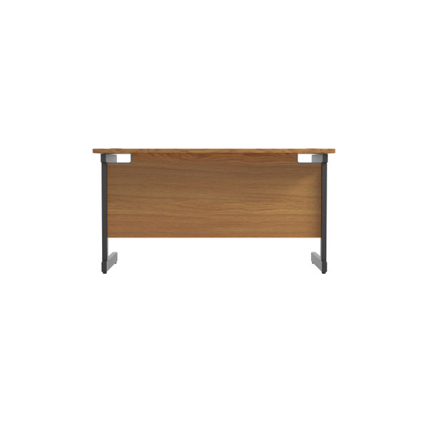 Jemini Rectangular Single Upright Cantilever Desk 1400x600x730mm Nova Oak/Black KF810674