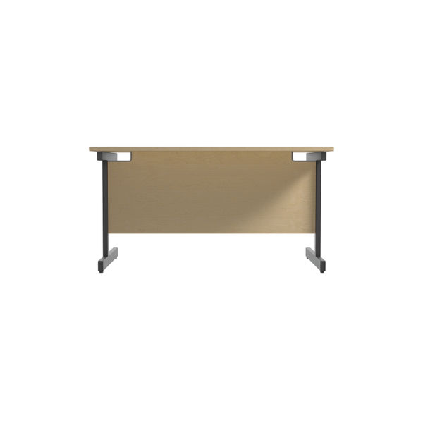 Jemini Rectangular Single Upright Cantilever Desk 1400x800x730mm Maple/Black KF810766