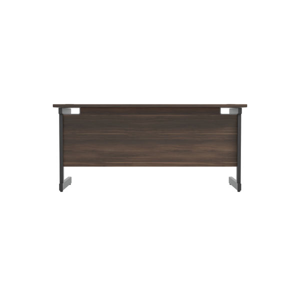 Jemini Rectangular Single Upright Cantilever Desk 1600x600x730mm Dark Walnut/Black KF810810