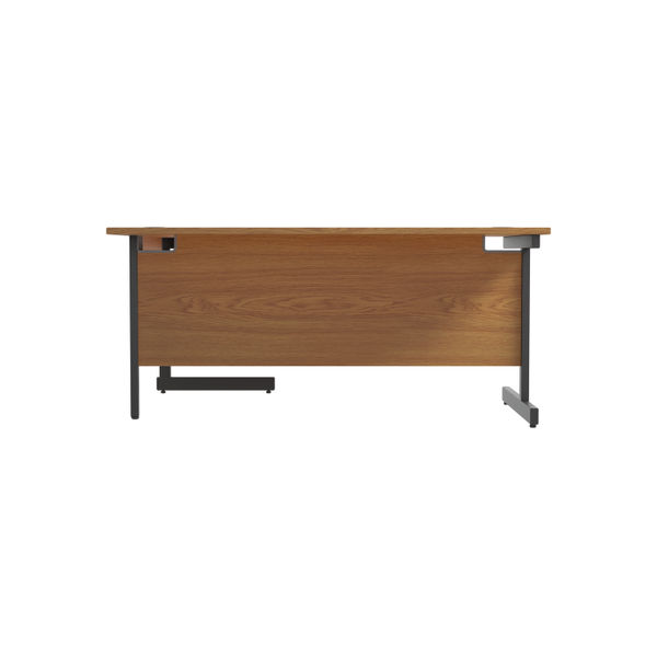 Jemini Radial Right Hand Single Upright Cantilever Desk 1800x1200x730mm Nova Oak/Black KF819875