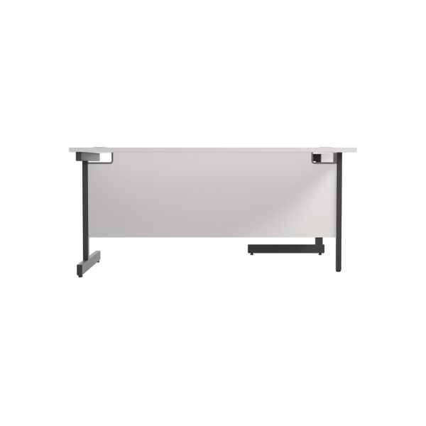 Jemini Radial Left Hand Single Upright Cantilever Desk 1800x1200x730mm White/Black KF819813