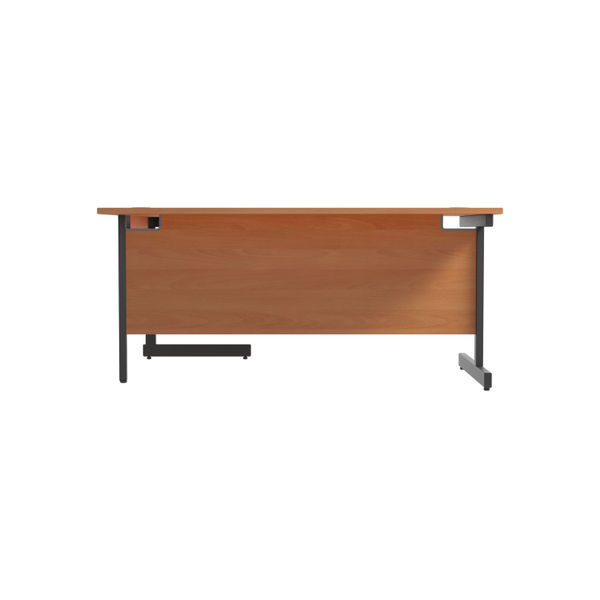 Jemini Radial Right Hand Single Upright Cantilever Desk 1800x1200x730mm Beech/Black KF819820