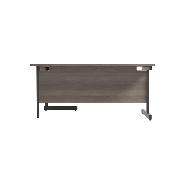 Jemini Radial Right Hand Single Upright Cantilever Desk 1800x1200x730mm Grey Oak/Black KF819851