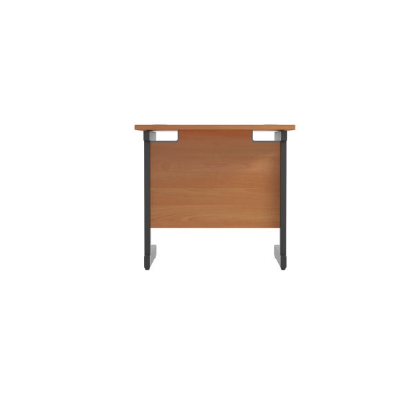 Jemini Rectangular Double Upright Cantilever Desk 800x600x730mm Beech/Black KF819479