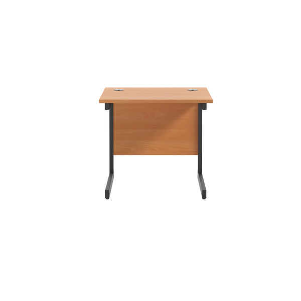 Jemini Rectangular Double Upright Cantilever Desk 800x600x730mm Beech/Black KF819479