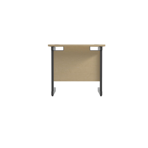 Jemini Rectangular Double Upright Cantilever Desk 800x600x730mm Maple/Black KF819516