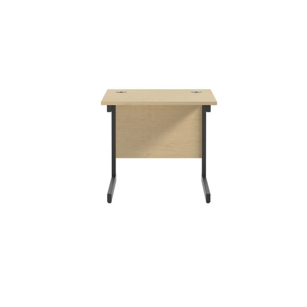 Jemini Rectangular Double Upright Cantilever Desk 800x600x730mm Maple/Black KF819516