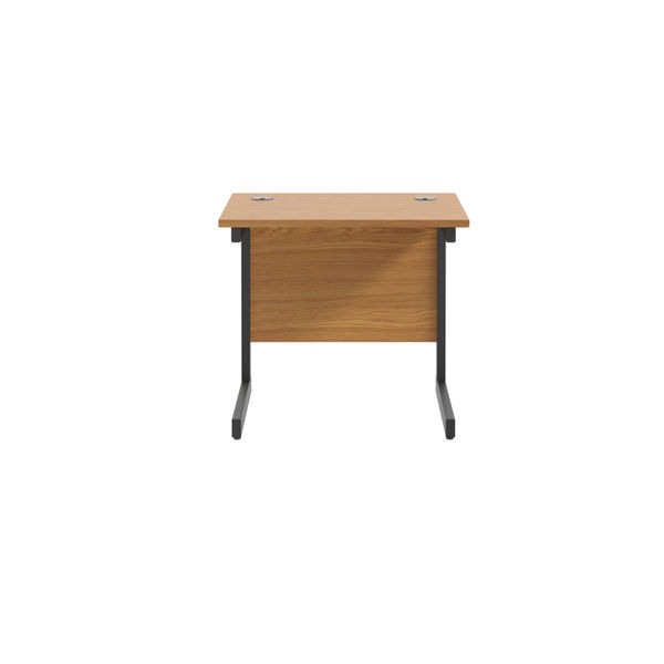 Jemini Rectangular Double Upright Cantilever Desk 800x600x730mm Nova Oak/Black KF819523