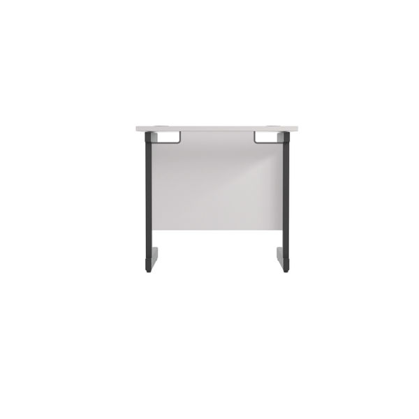 Jemini Rectangular Double Upright Cantilever Desk 800x600x730mm White/Black KF819530