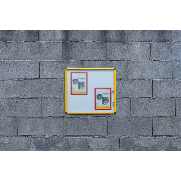 Bi-Office Ultrabrite Magnetic Display Case Acrylic Yellow Aluminium Frame 6xA4 VT6201601511