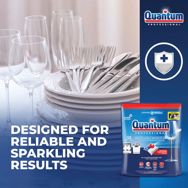 Quantum Professional All In One Dishwasher Tablets (Pack of 100) 3306457