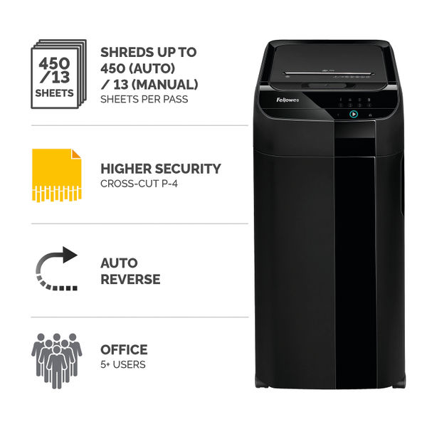 Fellowes AutoMax 450C Auto Feed Cross-Cut Shredder 100135793