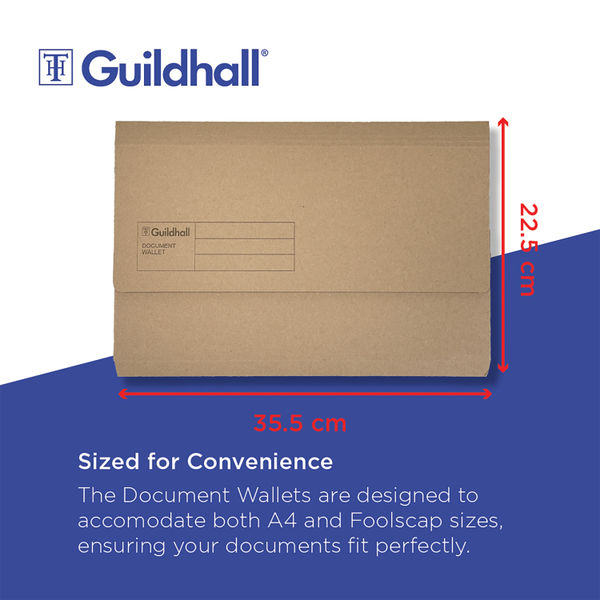 Exacompta Guildhall Document Wallet Foolscap Buff (Pack of 50) GDW1-BUF