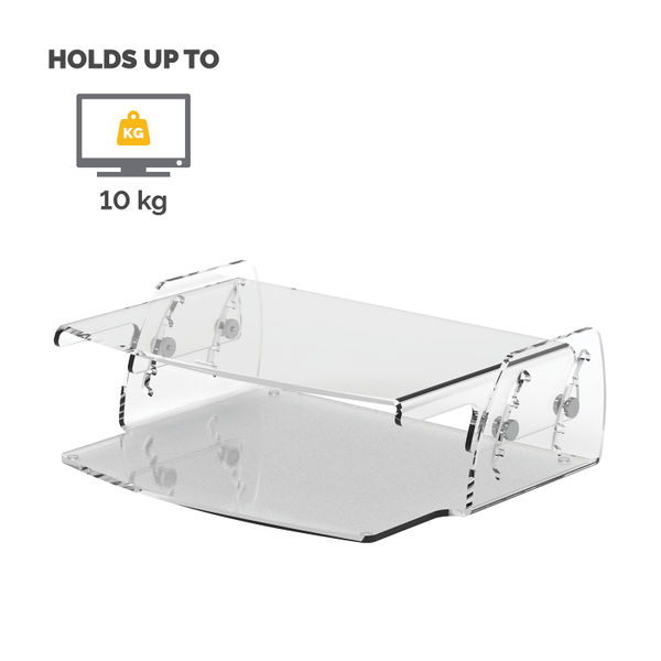 Fellowes Clarity Adjustable Monitor Riser Clear Acrylic 9731101