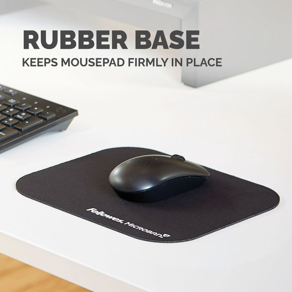 Fellowes Microban Antibacterial Mouse Mat Black 5933905