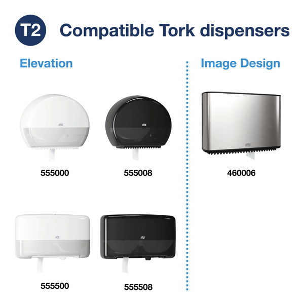 Tork Mini Jumbo 2-Ply Toilet Roll Advanced 170m Natural (Pack of 12) 120377
