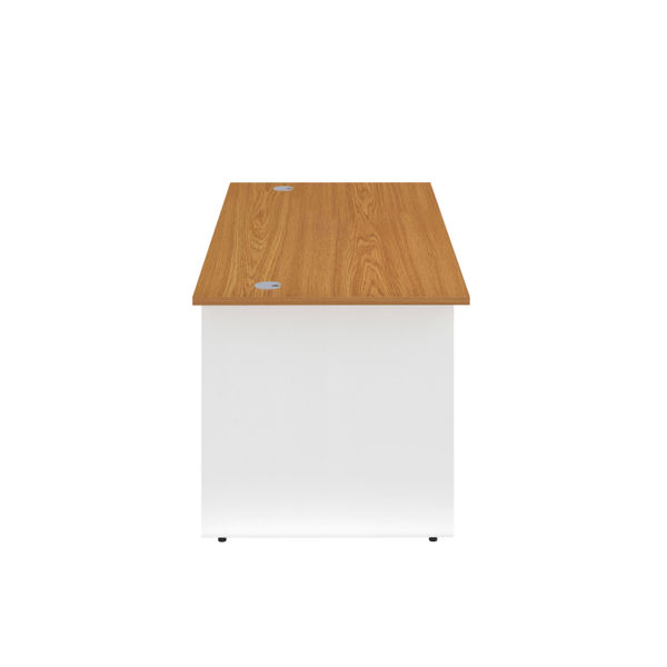 Jemini 1400x800mm Nova Oak/White Rectangular Panel End Desk