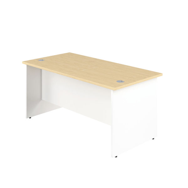 Jemini 1600x800mm Maple/White Rectangular Panel End Desk