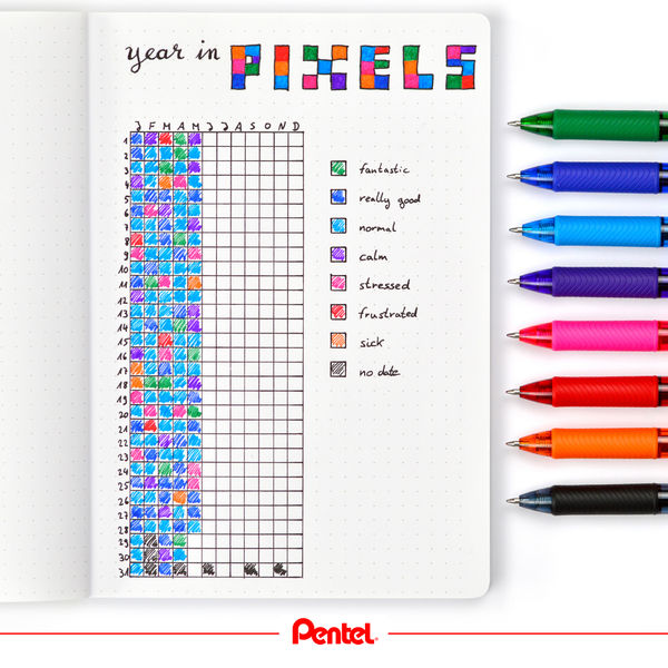 Pentel EnerGel X Assorted Retractable Rollerball Pens, Pack of 9 - YBL107/9-MIX