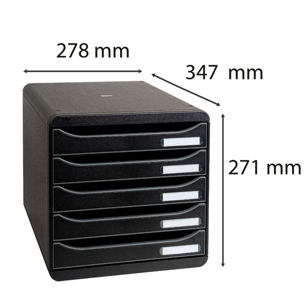 Exacompta Big Box + 5 Drawer Black 309714D