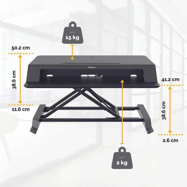 Fellowes Lotus LT Sit/Stand Workstation 8215001 Black