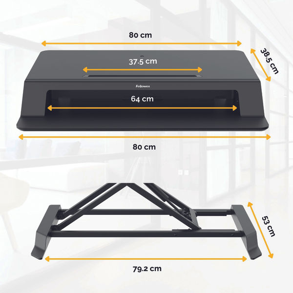 Fellowes Lotus LT Sit/Stand Workstation 8215001 Black