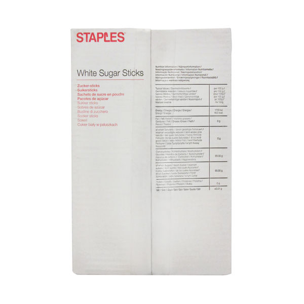 Staples White Sugar 4g Individual Sachets Sticks (Pack of 600)