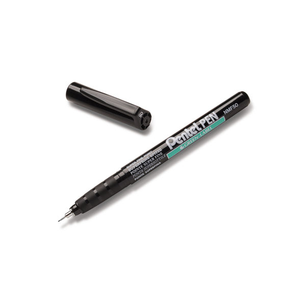 Pentel Permanent Marker Super Fine Black (Pack of 12) NMF50-A