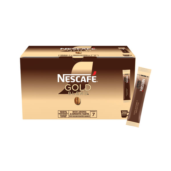 Nescafe Gold Blend One Cup Sticks Coffee Sachets (Pack of 200) 12340523