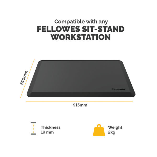 Fellowes Everyday Posturemat 915x610x19mm Black 8707001