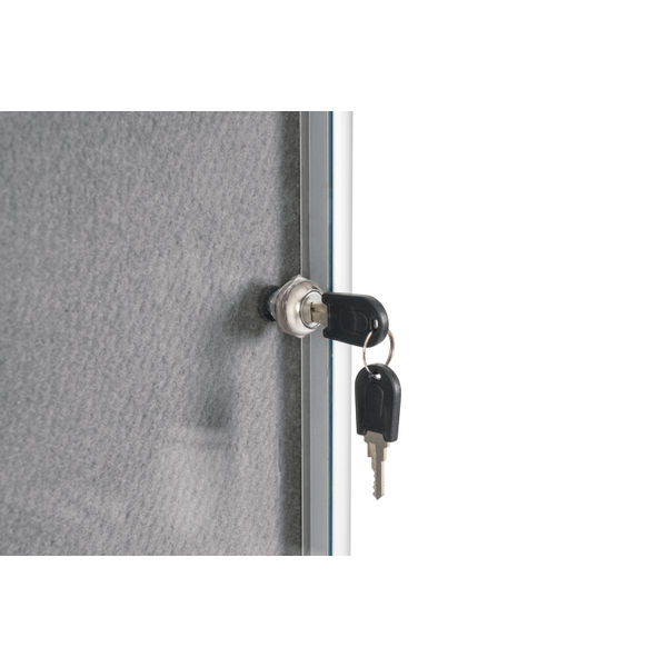 Bi-Office Enclore Display Case Grey Felt Acrylic Aluminium Frame 40xA4 VT750103150