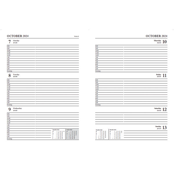 Academic Diary Week To View A4 Black 2024-25 KF3A4ABK24