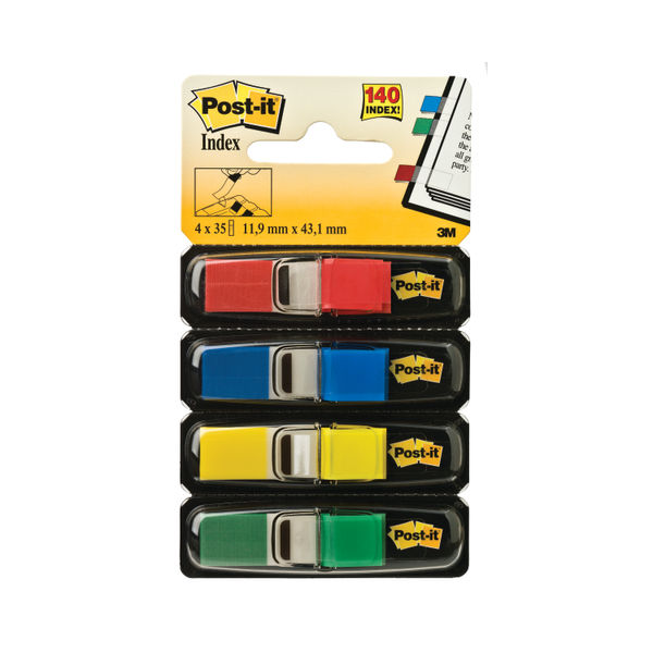 Post-it 12mm Assorted Standard Small Indexes, Pack of 140 | 683-4