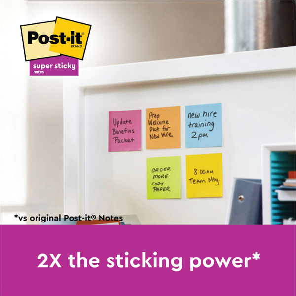 Post-it 76 x 76mm Rio Super Sticky Notes, Pack of 12 | 654-12SS-RIO