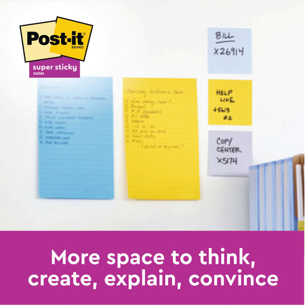 Post-it 101 x 152mm Neon XXL Lined Notes, Pack of 6 | 660N