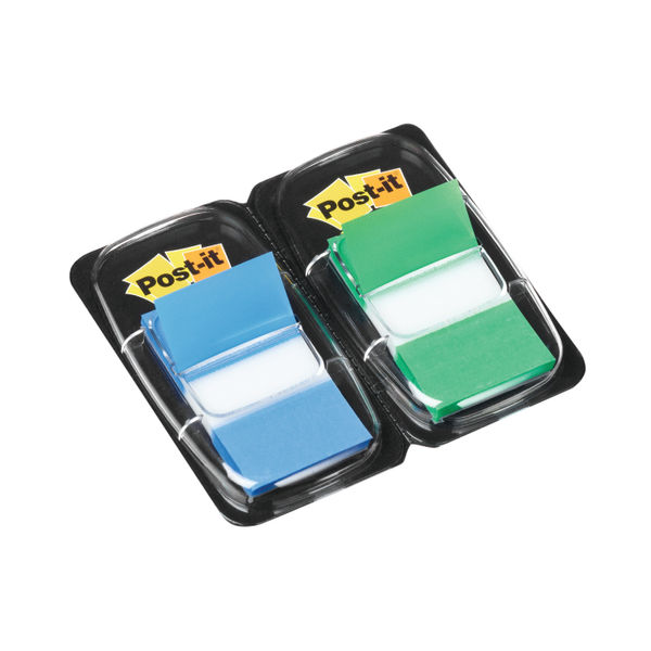 Post-it Index Tabs Green and Blue (100 Pack) 680-GB2