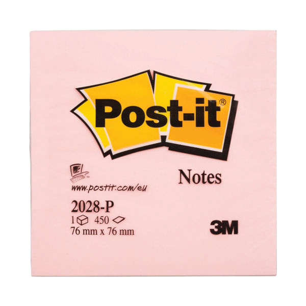 Post-it Notes Colour Cube 76 x 76mm Pastel Pink