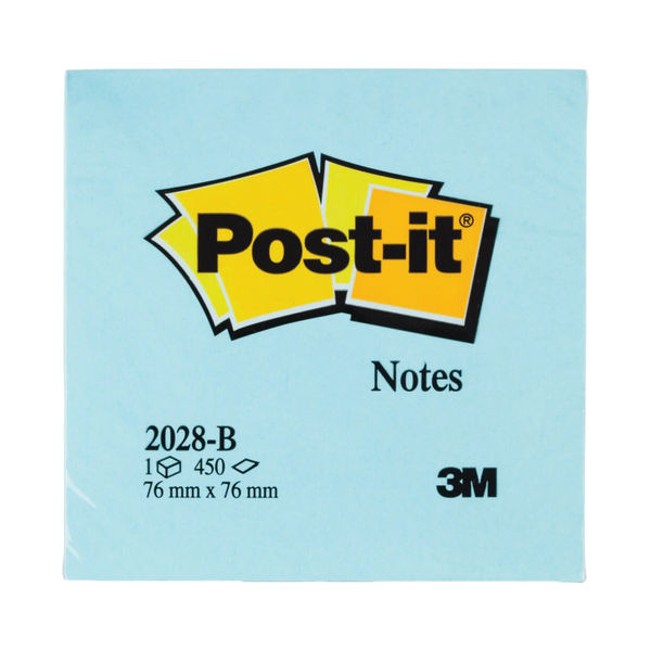 Post-it Notes Colour Cube 76 x 76mm Pastel Blue 2028B