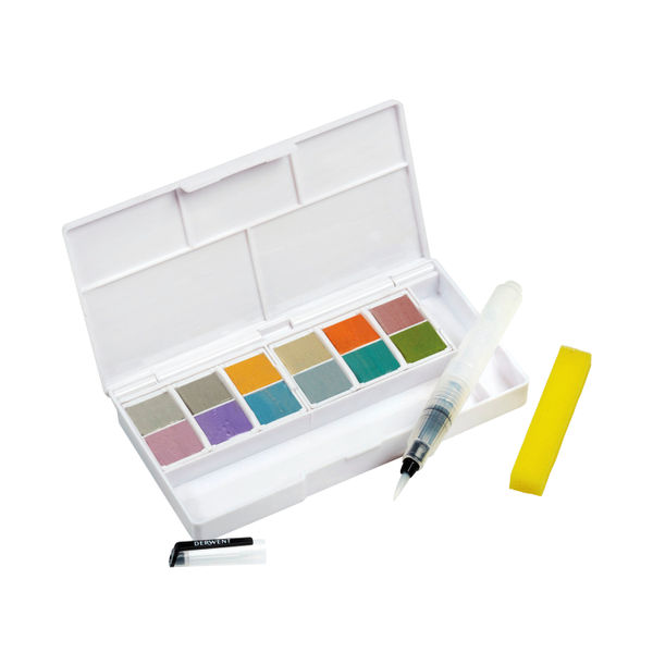 Derwent Inktense Metallic Paint 12 Colour Palette Travel Set