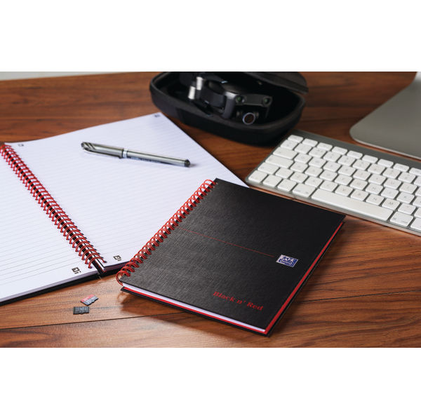 Black n' Red Wirebound Ruled Hardback Notebook 140 Pages A5 (Pack of 5) 100080154