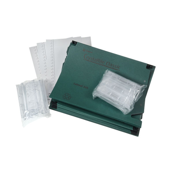 Rexel Crystalfile Classic 15mm Lateral File Green (Pack of 50) 70670