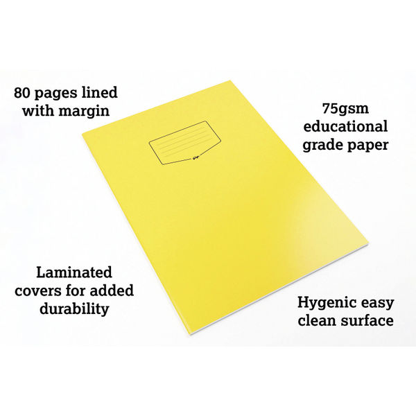 Silvine Tough Shell Exercise Book A4+ Yellow (Pack of 25) EX154